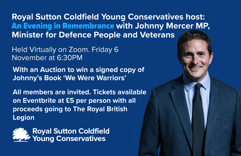 An Evening in Remembrance with Johnny Mercer MP